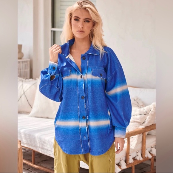 Free People Deep Sea Combo Ruby Jacket NWT Size Small - Picture 3 of 9